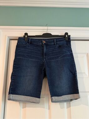 Juicy Couture Dark Blue Denim Bermuda Jean Shorts